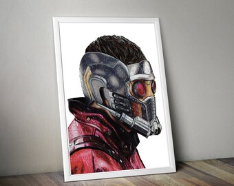 Starlord Drawing | A3 Giclée Art Print | Wall Art | Marvel Poster