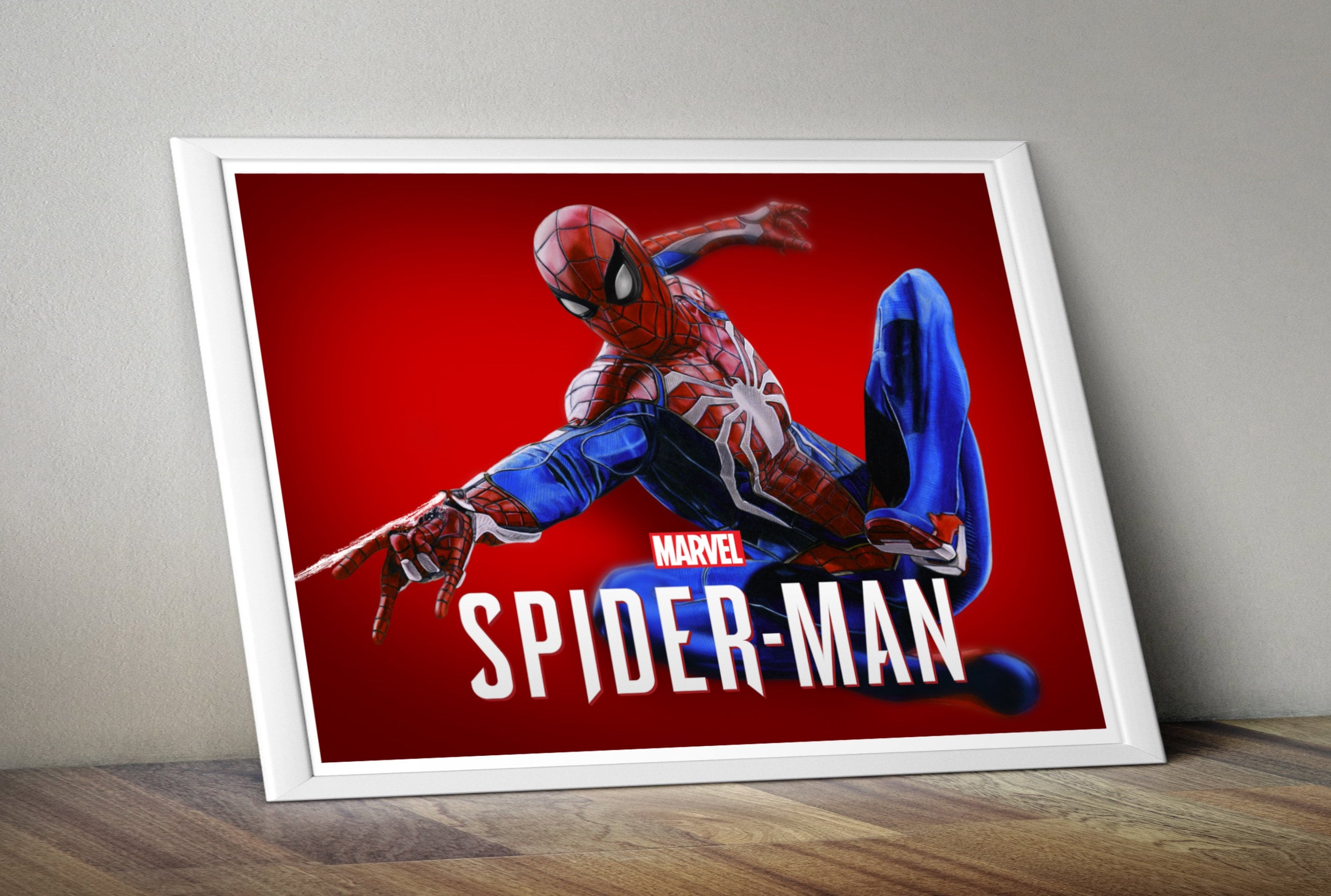 Poster A4 Quadro Moldura Spider Man Ps4 Aranha 32x23cm #11