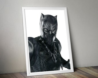 Black Panther Drawing | A3 Giclée Art Print | Wall Art | Marvel Poster