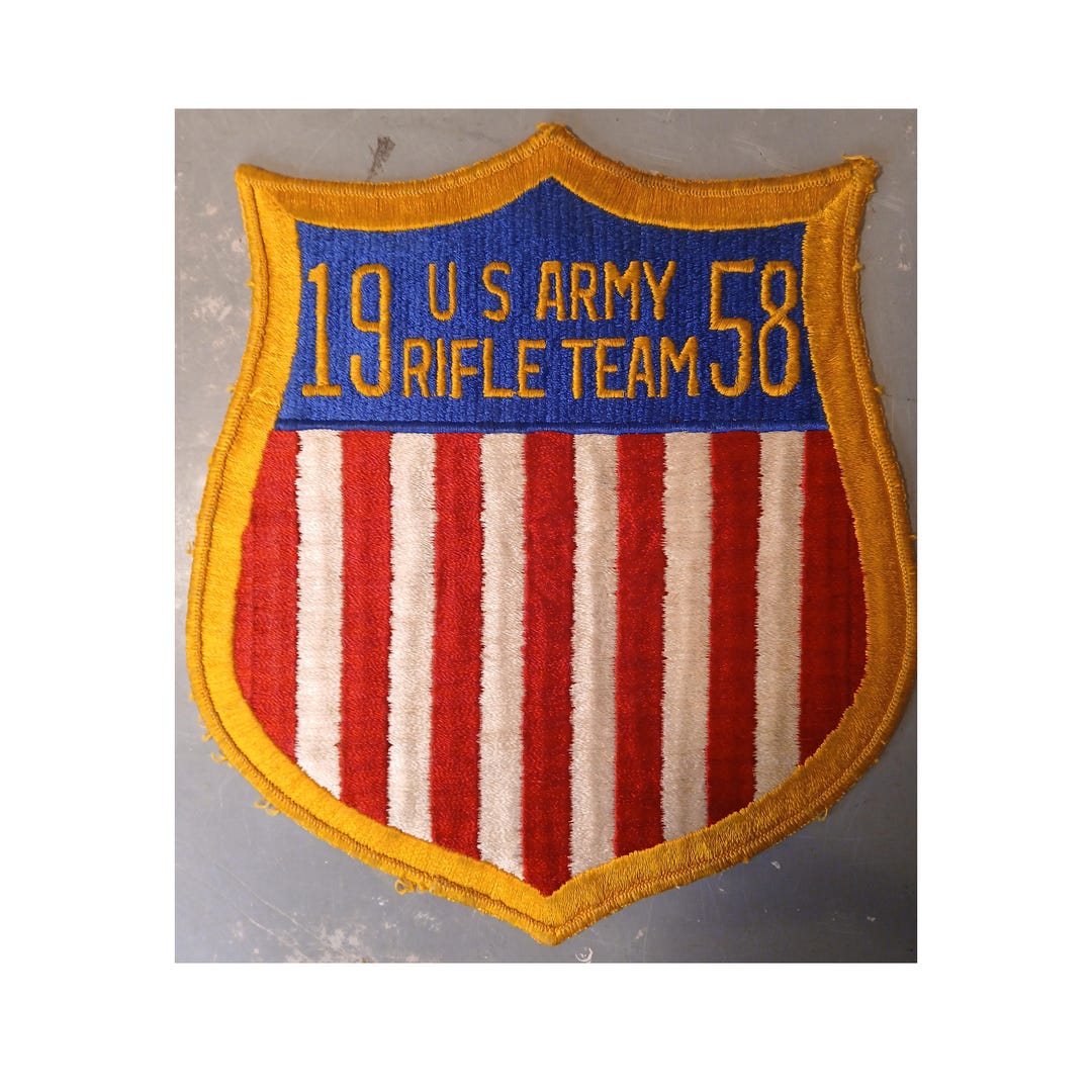 Vintage 1958 US Army Rifle Team Large Back Jacket Shield Patch | 7.5