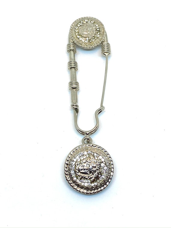 Versace safety hotsell pin brooch