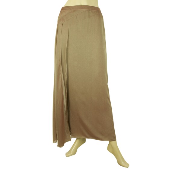 Chanel Vintage Bronze Metallic Maxi Skirt with sid