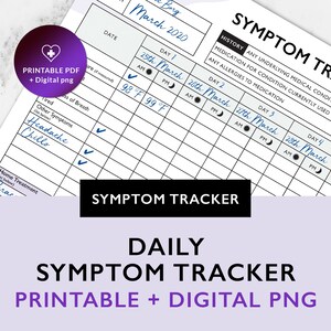 Daily Health Symptom Tracker for Digital Planner