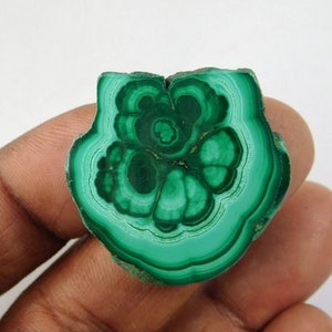 Malachite Slice Gemstone, Natural Malachite Slice, Green Malachite Slice Malachite Cabochon Loose Stone For Making Jewelry 70 Cts. N-546