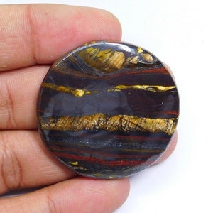 Amazing Iron Tiger Eye Cabochons, 100% Natural Iron Tiger Eye Gemstone, Round Iron Tiger Eye loose Gemstone For Jewelry 136 Cts. N-121