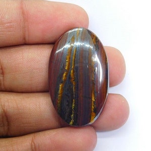 Top Grade 100% Natural Iron Tiger Eye Cabochons, Iron Tiger Eye Gemstone, Oval Iron Tiger Eye loose Gemstone For Jewelry 60 Cts. N-442