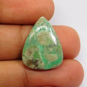 Natural Variscite Cabochon, Green Variscite Gemstone, Pear Shape Variscite, Smooth Variscite Loose Stone Making for jewellery 14 Cts. N-414