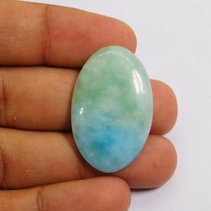 Beautiful Natural Hemimorphite Stone Blue Color Oval Shape AAA Quality Hemimorphite Cabochon Gemstone For Jewelry Making 36 Cts. N-3396