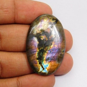 Purple Flash Labradorite Cabochon, Natural Labradorite Gemstone High Quality Spectrolite Labradorite loose Stone Jewelry Making 50 Cts N-411
