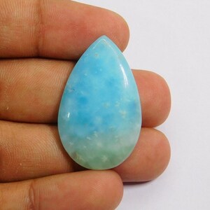 Beautiful Natural Hemimorphite Stone Blue Color Pear Shape AAA Quality Hemimorphite Cabochon Gemstone For Jewelry Making 37 Cts. N-3399