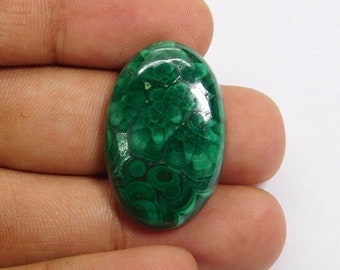 Pierre précieuse de malachite verte de créateur, pierre de cabochon de malachite verte naturelle, pierre semi-précieuse en vrac, pour pierre à bijoux, 55 cts. N-3003