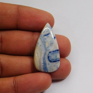 Scheelite Cabochon Natural Scheelite Cabochon Turkish Blue Scheelite, Semi Precious Scheelite, Loose Scheelite Stone, 34 Cts. N-4703