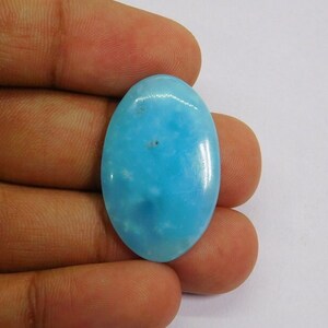 Beautiful Natural Hemimorphite Stone Blue Color Oval Shape AAA Quality Hemimorphite Cabochon Gemstone For Jewelry Making 24 Cts. N-2827