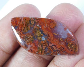 Alluring Smooth Hungarian agate loose gemstone Natural Red Moss agate cabochon Red Moss agate gemstone Moss agate loose 27 Cts #3030N