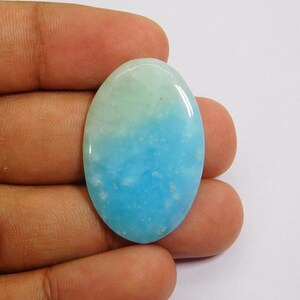Beautiful Natural Hemimorphite Stone Blue Color Oval Shape AAA Quality Hemimorphite Cabochon Gemstone For Jewelry Making 31 Cts. N-3400