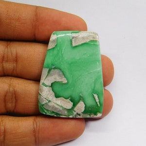 AAA Quality ~~ Natural Green Variscite Gemstone. Gorgeous ~~ Green Variscite Cabochon. Green Variscite Loose Stone For Making 76 Cts. N-1193