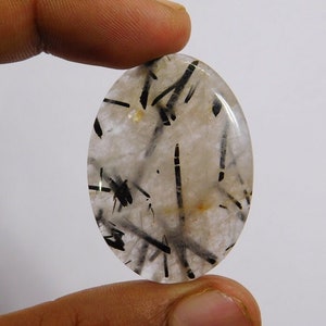 Black Tourmaline Rutile in Quartz, Tourmalinated Rutile in Quartz, Black Rutilated Quartz, Rutilated Tourmaline in Quartz. 58 Cts. N-3338