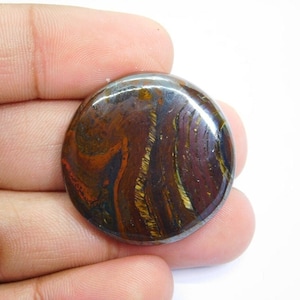 Amazing Iron Tiger Eye Cabochons, 100% Natural Iron Tiger Eye Gemstone, Round Iron Tiger Eye loose Gemstone For Jewellery 78 Cts. N-1096