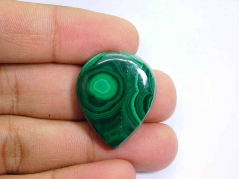 Très lisse Cabochon de malachite naturelle, pierre précieuse de malachite polie, pierre précieuse de malachite en vrac Pierre de malachite en vrac de créateur 64 Cts. N-547 image 2