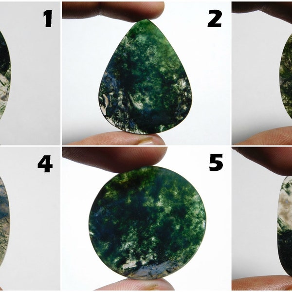 Top Ravishing! Natural Moss Agate Cabochon, Low Price! Moss Agate Gemstone, Semi Precious Moss agate Loose Stone for jewellery CLG-N17