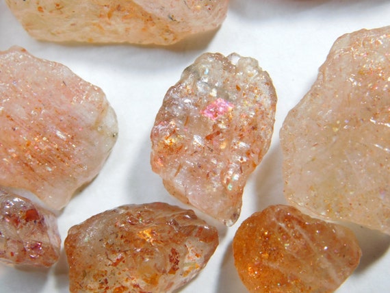 Natural Rainbow Lattice Sunstone Rough, Reiki Crystal, Jewelry Making