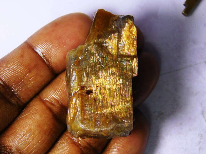 Top Quality Crystal Raw Rainbow sunstone moonstone Rough Gemstone # 3481N Natural Raw sunstone moonstone Loose stone Raw Crystal 160 Cts