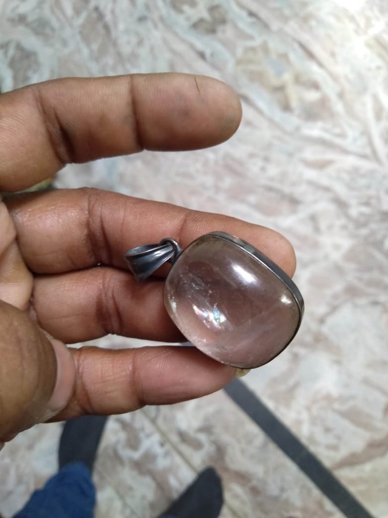 item code: Custom Crystal Quartz Cabochon Gemstone Silver Pendant.. This Item is Reserved For My Dear Buyer Sarah Granillo ...