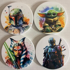 Set of 4 customizable Star wars inspired coasters