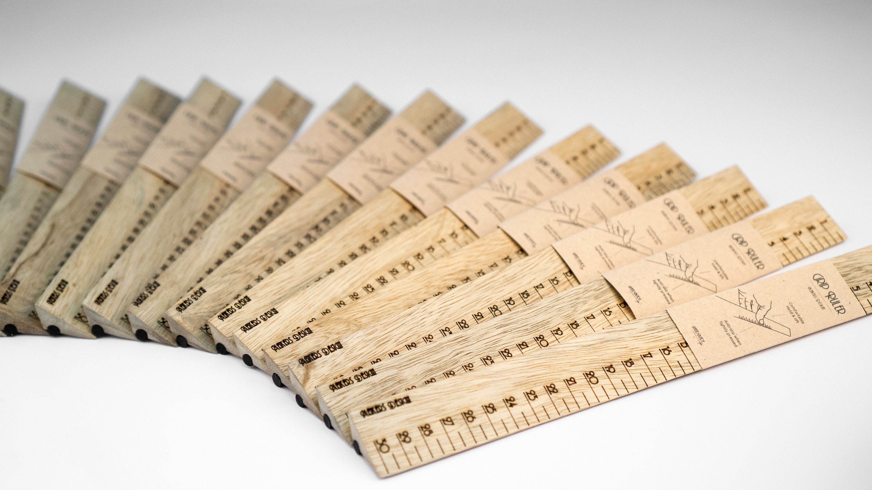 Handmade Wooden Ruler, Grip Strip , African Walnut Wood, Natural Wood ...