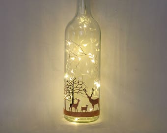 Stag Christmas Decorations, Christmas Lights, Bottle Light, Christmas Table Centrepiece, Rose Gold Gifts, Christmas Gifts For Her, Couple