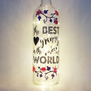 Bottle Light Granny Grandma Nan Nanna Gifts Fairy Lights Mother&#39;s Day Gift From Granddaughter Grandson