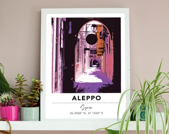 Aleppo Street Print | Syria Street Photography | Middle East Digital Art | Colourful Digital Artwork | Syria Before the War | Travel Posters