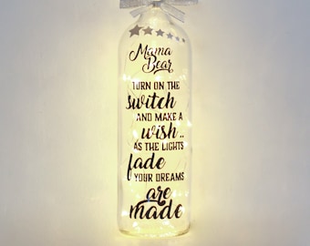 Personalised Baby Shower Gift, Mum To Be, Make a Wish Bottle Light, New Mummy, Mama Bear, Pregnancy, Lucky Charm, Good Luck, Maternity Leave