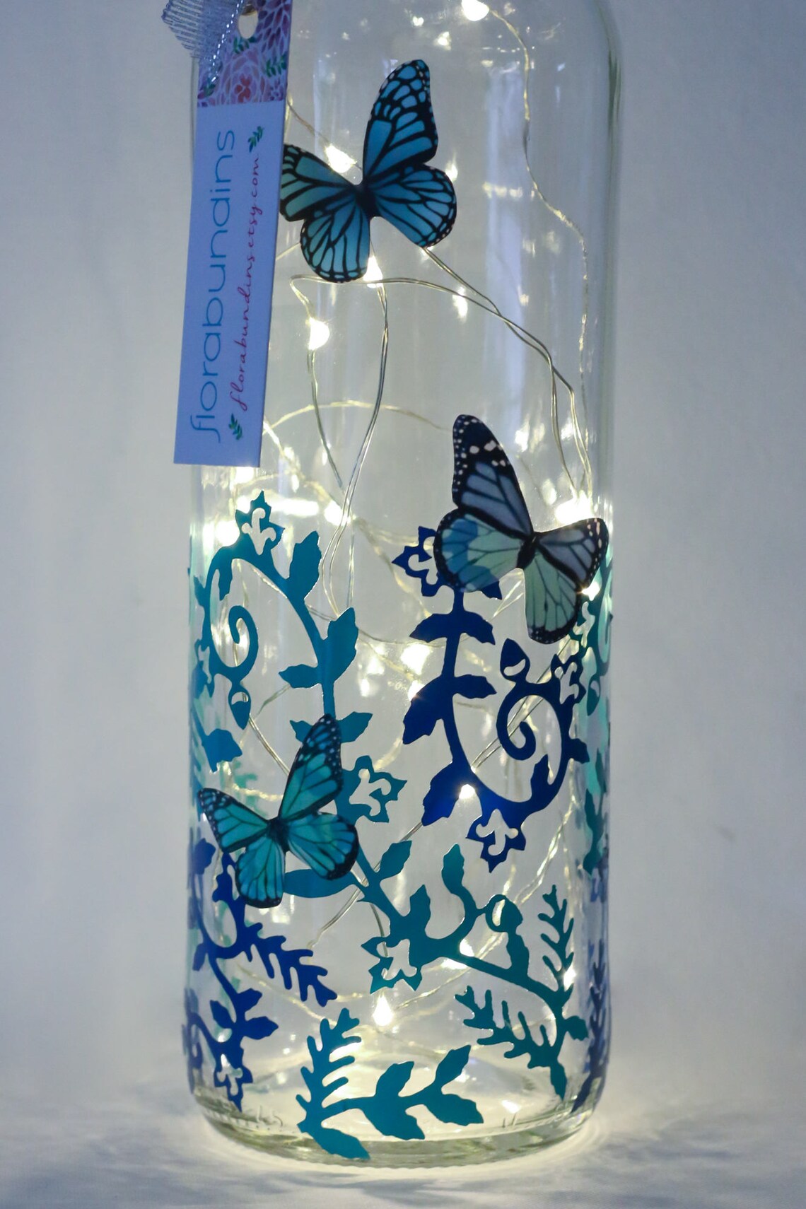 Blue Butterfly Gifts for Her Can Be Personalised Bottle Etsy UK