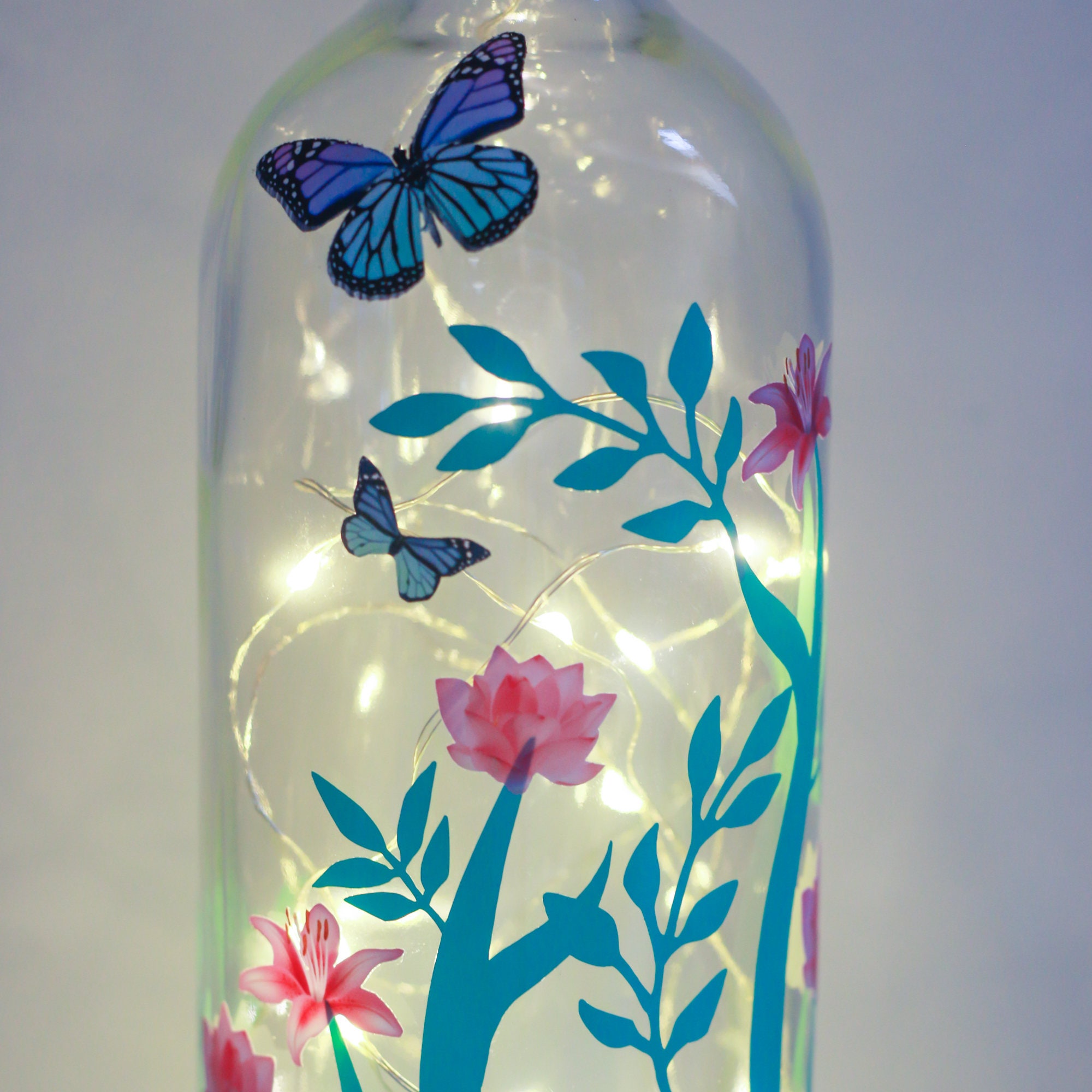 Butterfly Lover Gift Bottle Lamp Birthday Gift For Her Etsy