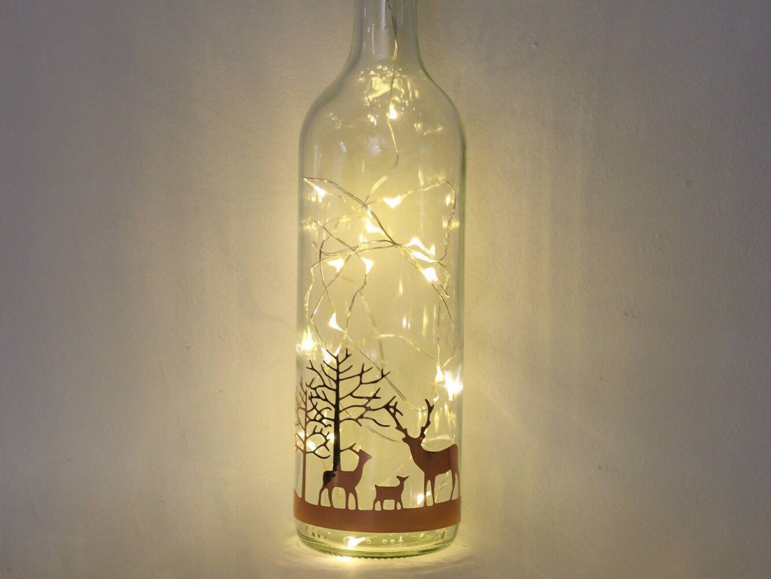 Stag Christmas Decorations Christmas Lights Rose Gold Bottle Etsy UK