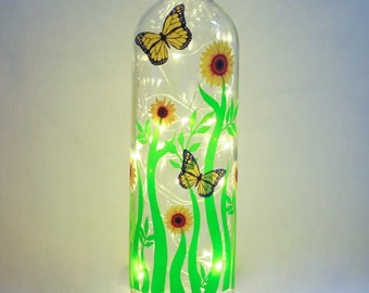 Sunflower Gifts, Spring Gifts, Bottle Lights, Mothers Day Gift, Flower Gift For Mum, Spring Decor, Easter Gifts, Yellow Gifts for Girls