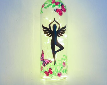 Gifts For Yoga Lover, Tree Pose Bottle Light, Pilates, Nature Lover, Best Friend, Christmas Present For Yoga Teacher, Meditation, Spiritual