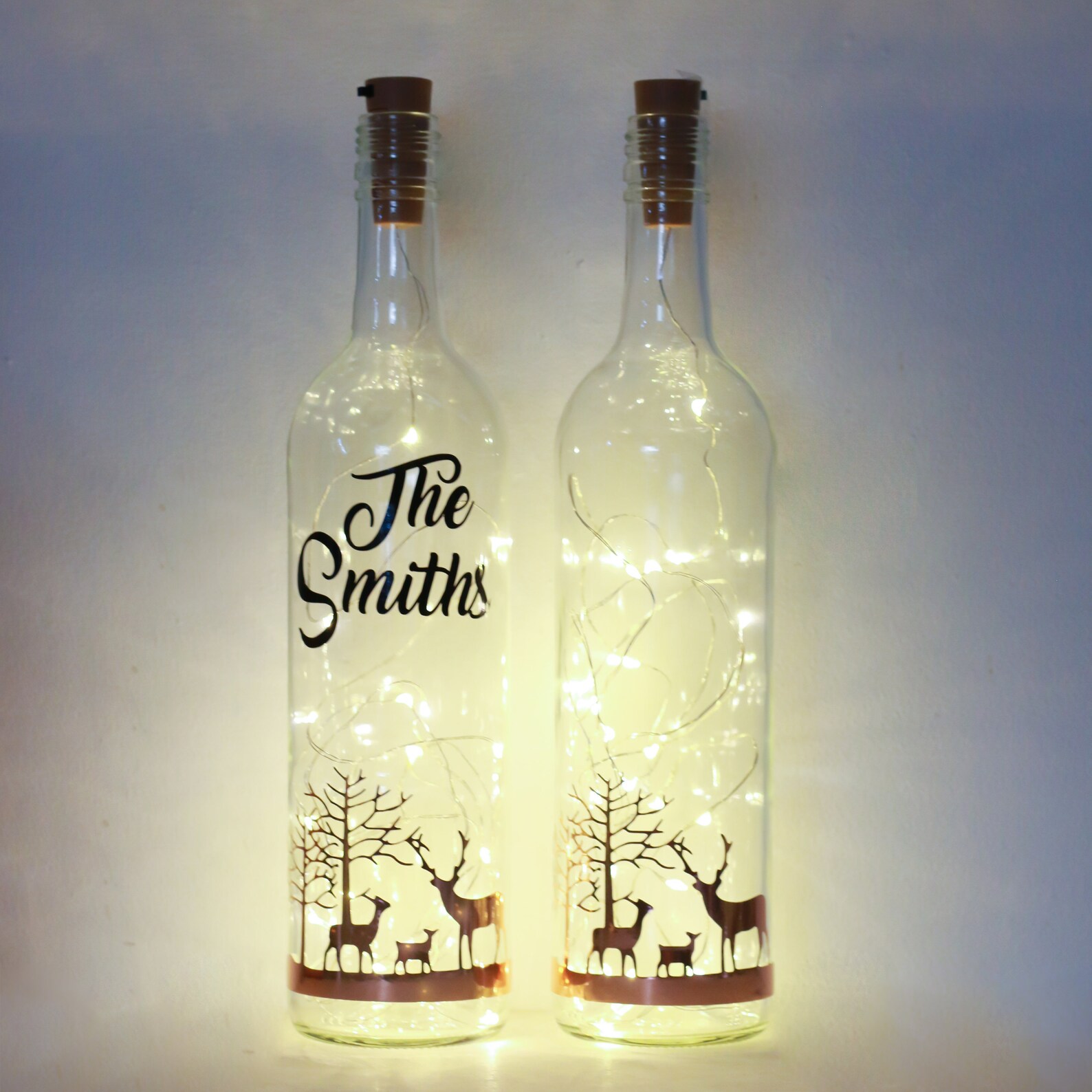 Stag Christmas Decorations Christmas Lights Rose Gold Bottle Etsy UK