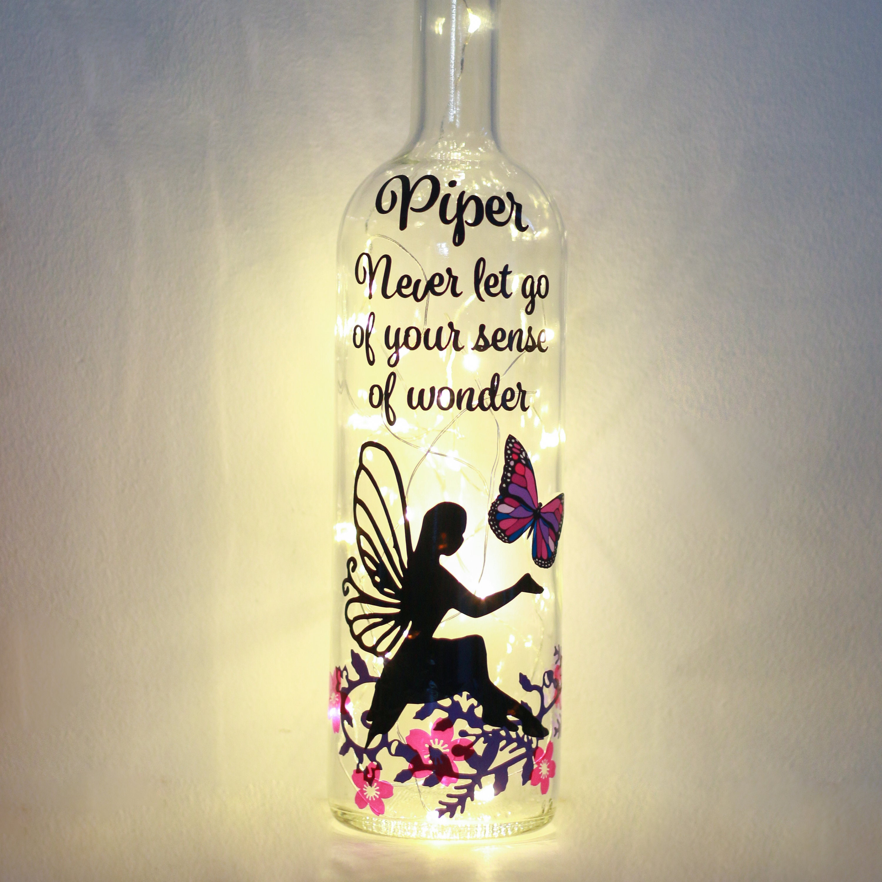 Personalised Fairy Gifts Fairy Bottle Lamp Custom Quote Etsy Canada