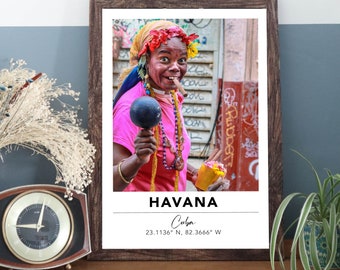 Havana Old Town Print | Cuba Travel Poster | Gift Traveller | A3 A4 Unframed | Travel Photography | Colourful Gallery Wall Art