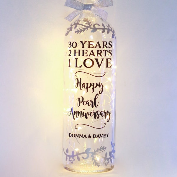 30th Pearl Wedding Anniversary Gift, 30 Year, Personalised, For Parents, Mum, Dad, Aunty, Uncle, Customised Gift for Couple, Unique Keepsake