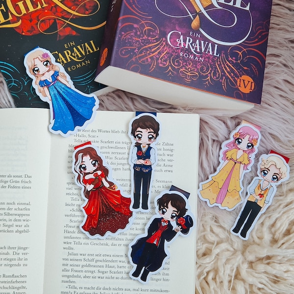 Magnet Lesezeichen Caraval & Once Upon A Broken Heart inspired Lesen Bücher Book Merch Bookmark Legendary Buch