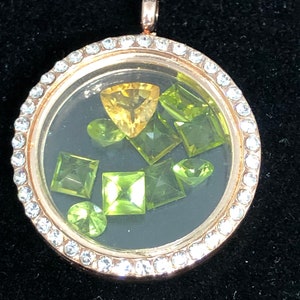Peridot, Citrine and Rose Gold Pendant