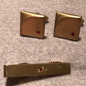 Vintage Cuff Links and Tie Clip