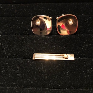 Vintage Cuff Links and Tie Clip
