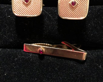 Vintage Cuff Links and Tie Clip