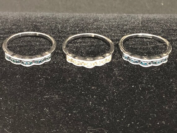 925 Sterling Silver Stackable Rings with Champagn… - image 4