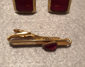 Vintage Cuff Links and Tie Clip