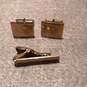 Vintage Cuff Links and Tie Clip